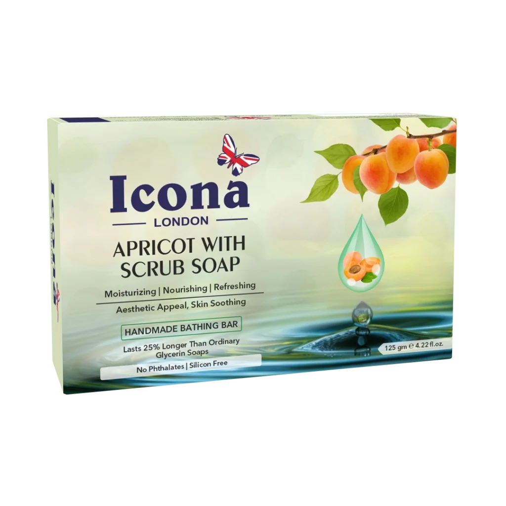 Icona London Apricot with Scrub Handmade Bathing Bar 125 GM