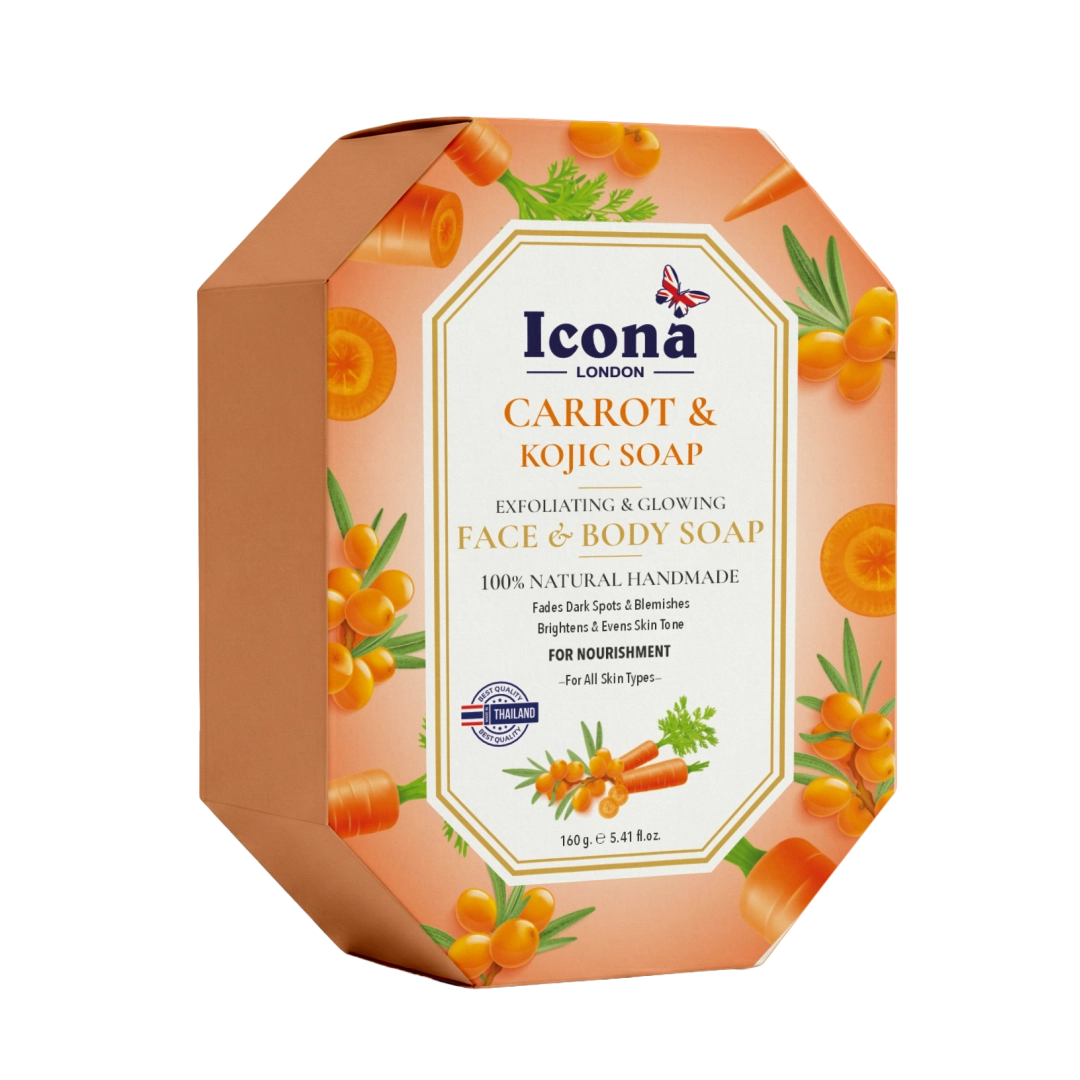 Icona London Carrot & Kojic Acid Soap Face & Body Soap – Thailand 160 GM