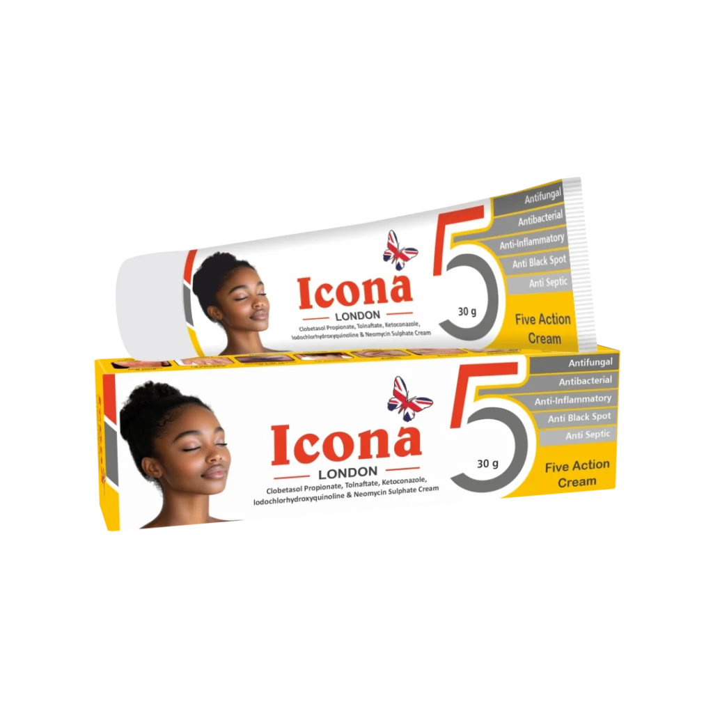 Five Action Cream : Clobetasol Propionate, Tolnaftate, Ketoconazole. Lodochlorhydroxyquinoline & Neomycin Sulphate Cream – 30 GM
