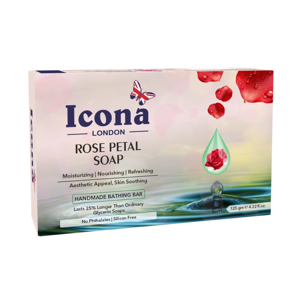 Icona London Rose Petal Soap Handmade Bathing Bar 125 GM