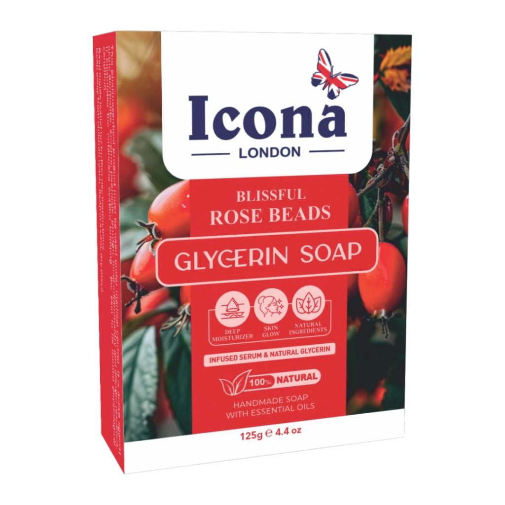 Icona London Rose Beads Glycerin Soap 125 GM